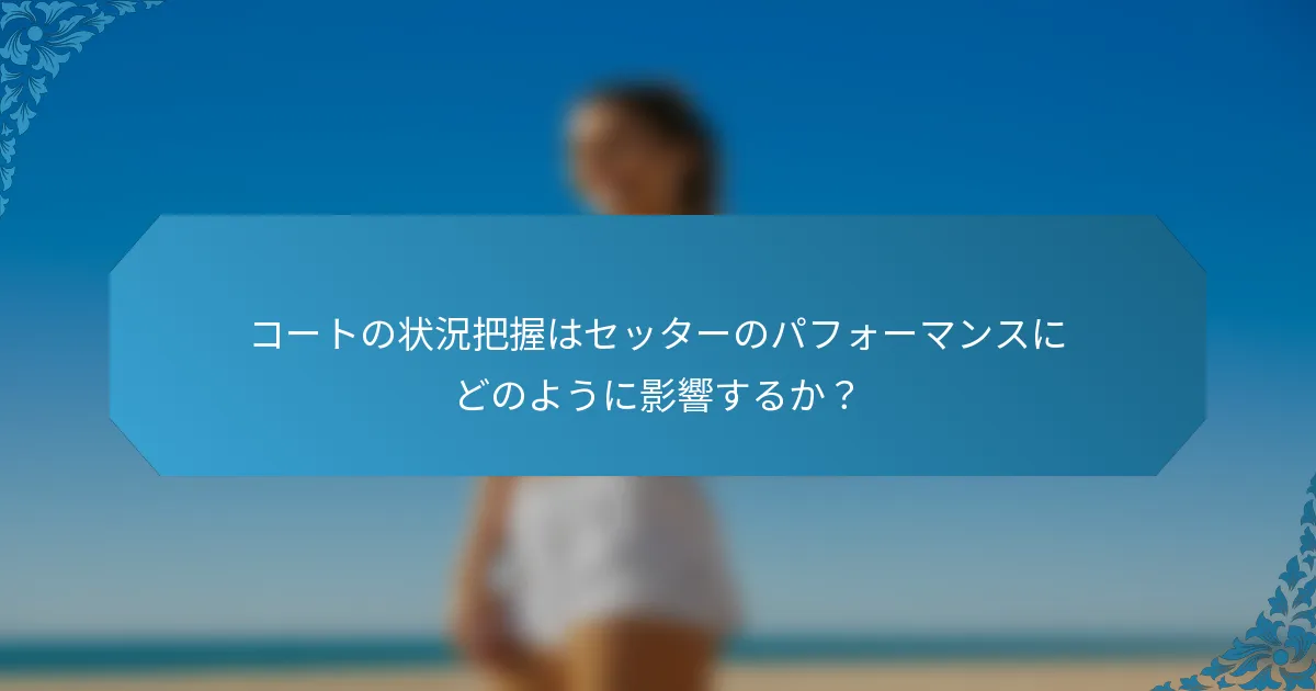 コートの状況把握はセッターのパフォーマンスにどのように影響するか？